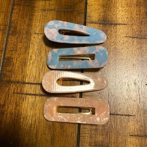 Large Pink and Blue Hair Clips